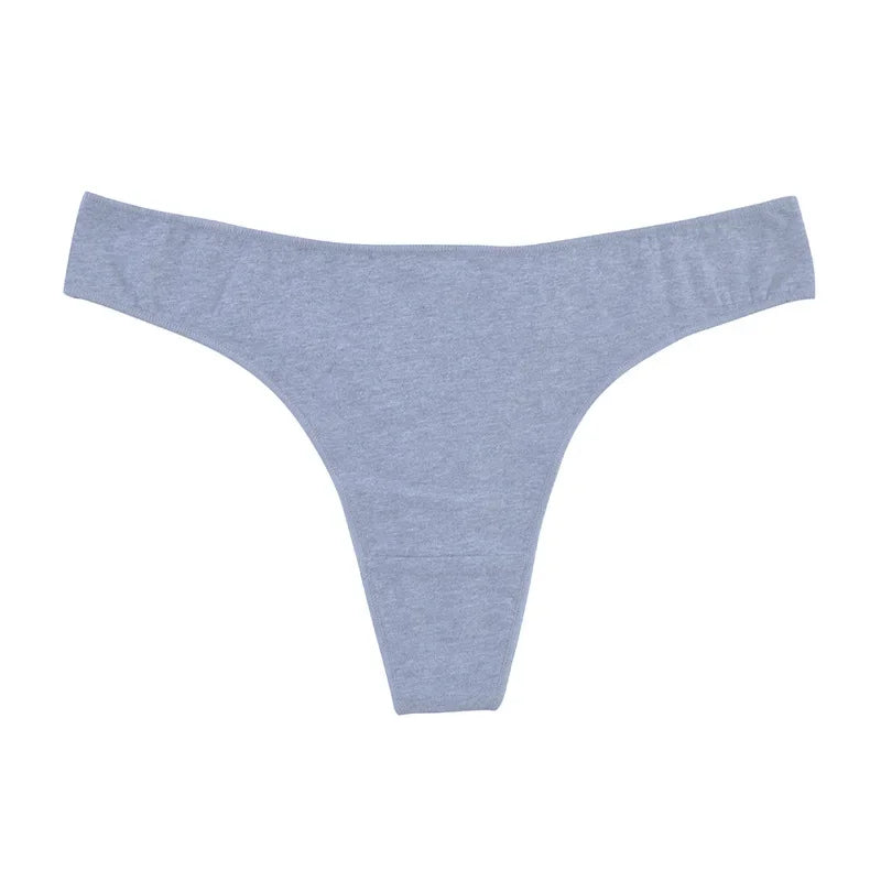 6-Pack Women’s Cotton Thong Panties – Low Rise, Breathable, Sporty Style