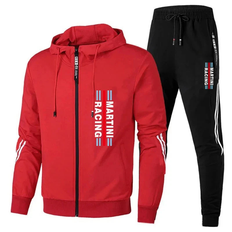Men's Spring and Autumn Martini Racing Suit Set Sportswear Fashion Casual Spring and Autumn Sweater Pants