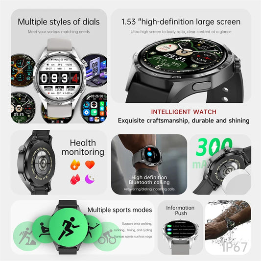 GPS NFC Smartwatch Men 360*360 AMOLED HD Screen Bluetooth Call Waterproof Men Smart Watch 2025 New For Huawei Watch 5 PRO