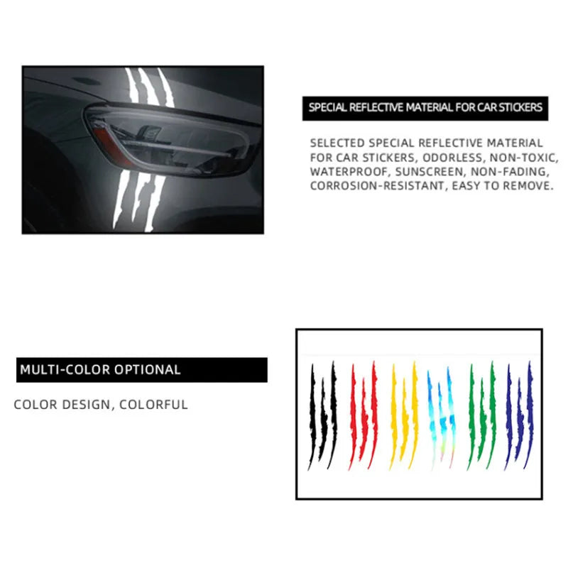 Car sticker Demon Claw Scratch style decorate Sticker Fog lamp Headlights Decorative stickers Creative body stickers waterproof