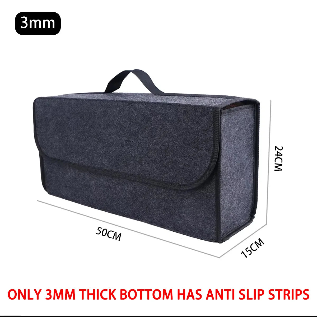 1pc Car Storage Felt Box For Dark Gray Anti Slip Storage Tools Towels Car Accessories Universal Foldable High-Quality Felt Box