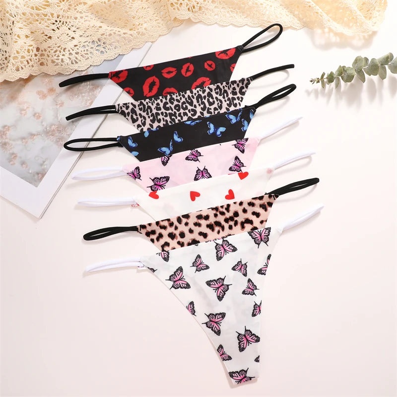 10-Pack Seamless Thong Panties for Women – Low Waist, Thin Straps, Comfortable T-Back Underwear