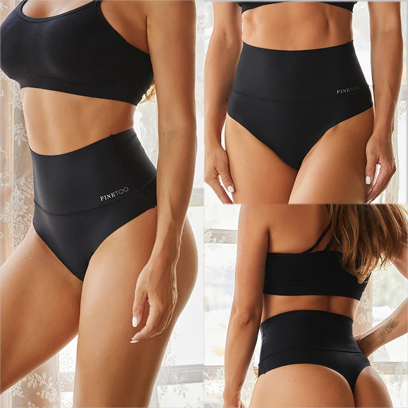 5-Pack High Waist Seamless Thong Shapewear Panties – Tummy Control, Antibacterial Lining
