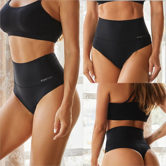5-Pack High Waist Seamless Thong Shapewear Panties – Tummy Control, Antibacterial Lining