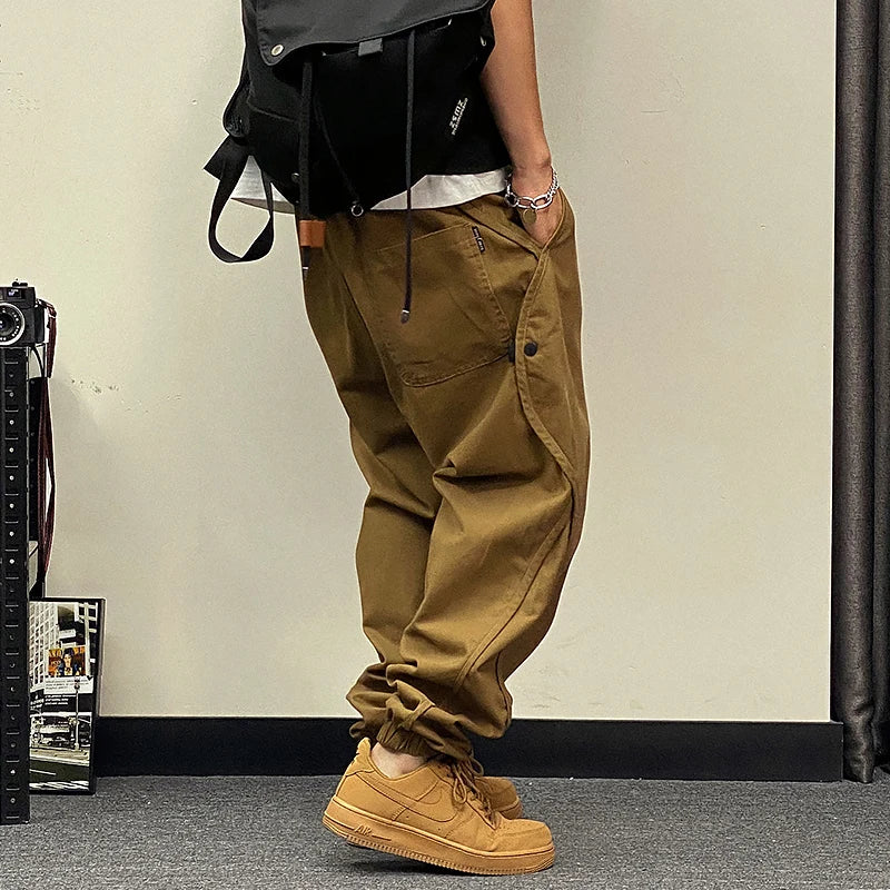 Men’s Oversized Cargo Joggers – Harajuku Korean Streetwear Pants Plus Size