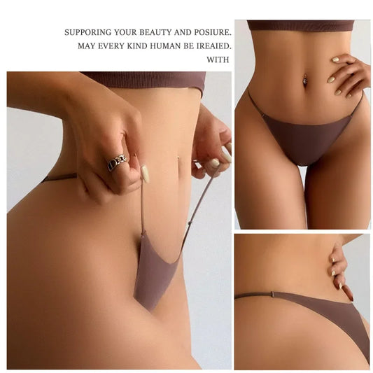 10-Pack Seamless Thong Panties for Women – Low Waist, Thin Straps, Comfortable T-Back Underwear