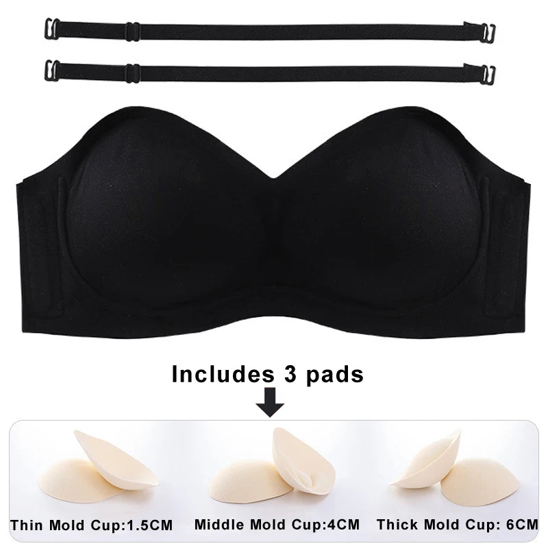 CINOON Seamless Wireless Push-Up Bra – Padded One-Piece Bralette