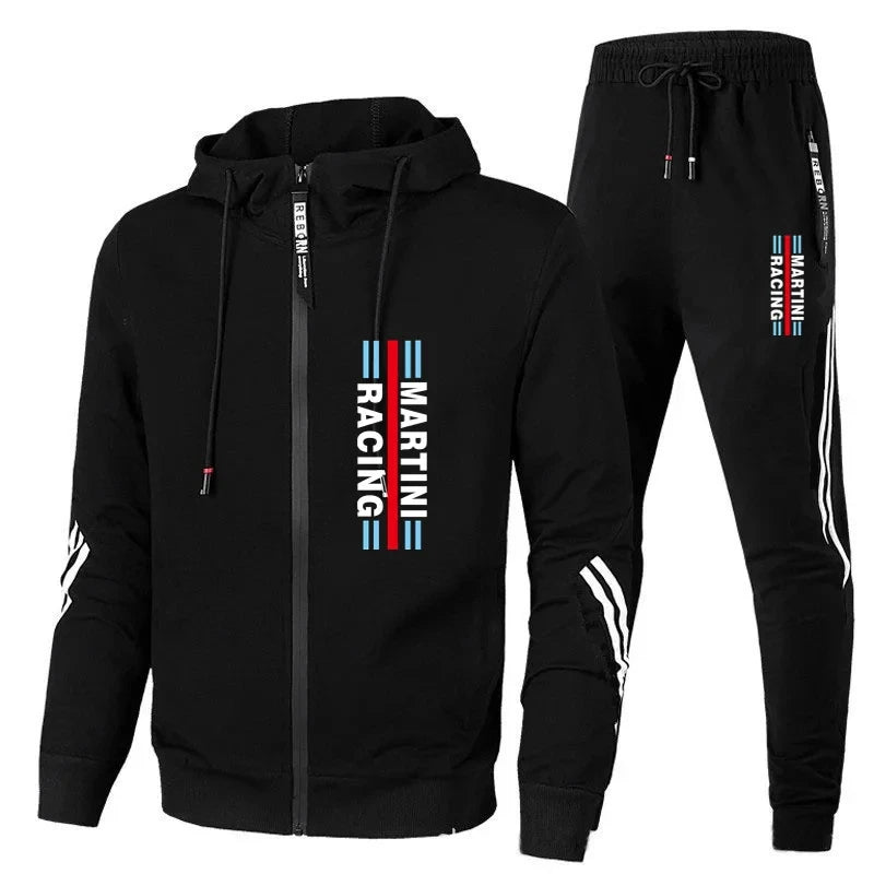 Men's Spring and Autumn Martini Racing Suit Set Sportswear Fashion Casual Spring and Autumn Sweater Pants