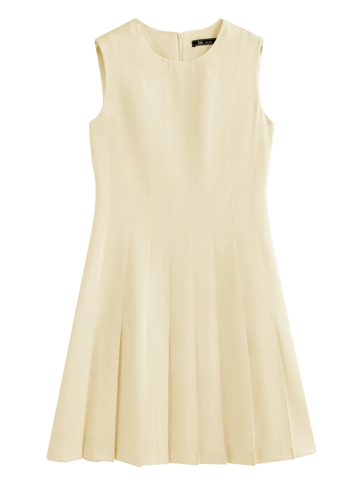 FSLE【Premium Series】Minimalism Old Money Style Acetate Sleeveless Vest Pleated Dress For Women 2025 New Arrival Dress 25FE12050