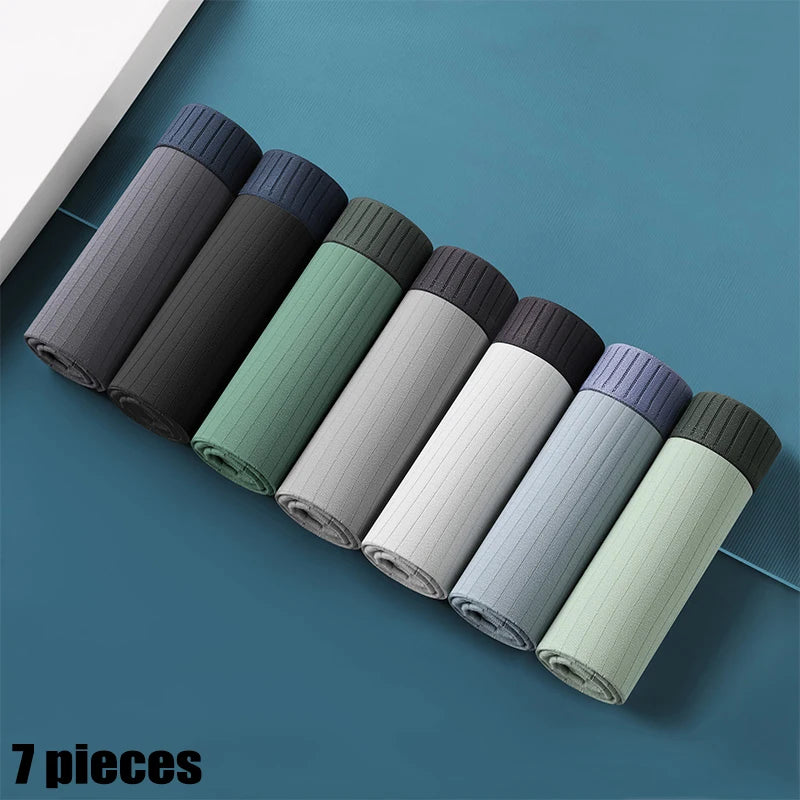 7 Pcs Men's Cotton Character Stripe soft Boxer Sexy Lingerie Mens Underpants Underwear Shorts Breathable Panties Plus Size L-4XL