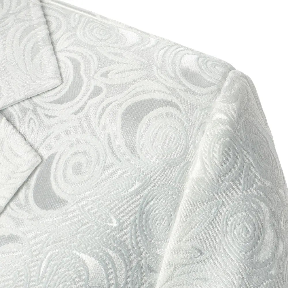Men's Suit Jacket Floral Texture Luxury Fabric Men's Coat Wedding Dinner Party Daily Wear Stage Performance Men's Coat Blazer