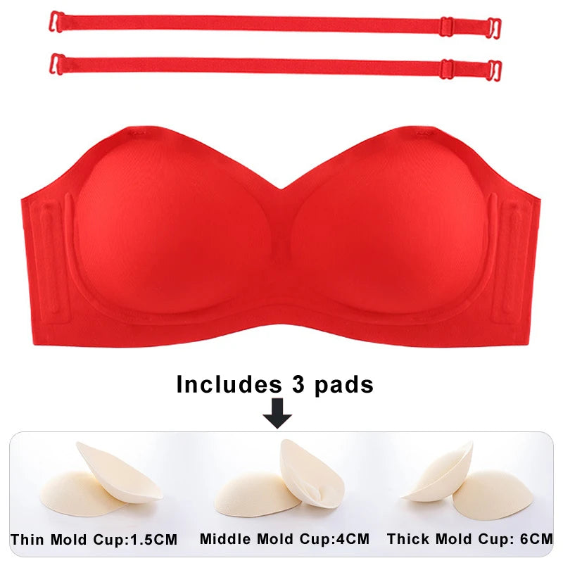 CINOON Seamless Wireless Push-Up Bra – Padded One-Piece Bralette