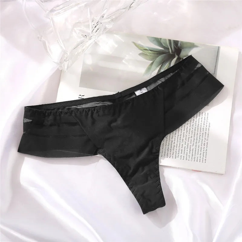 T-thong women's sexy ice silk cool and breathable low waisted women's underwear sexy panties lace romantic date underwear