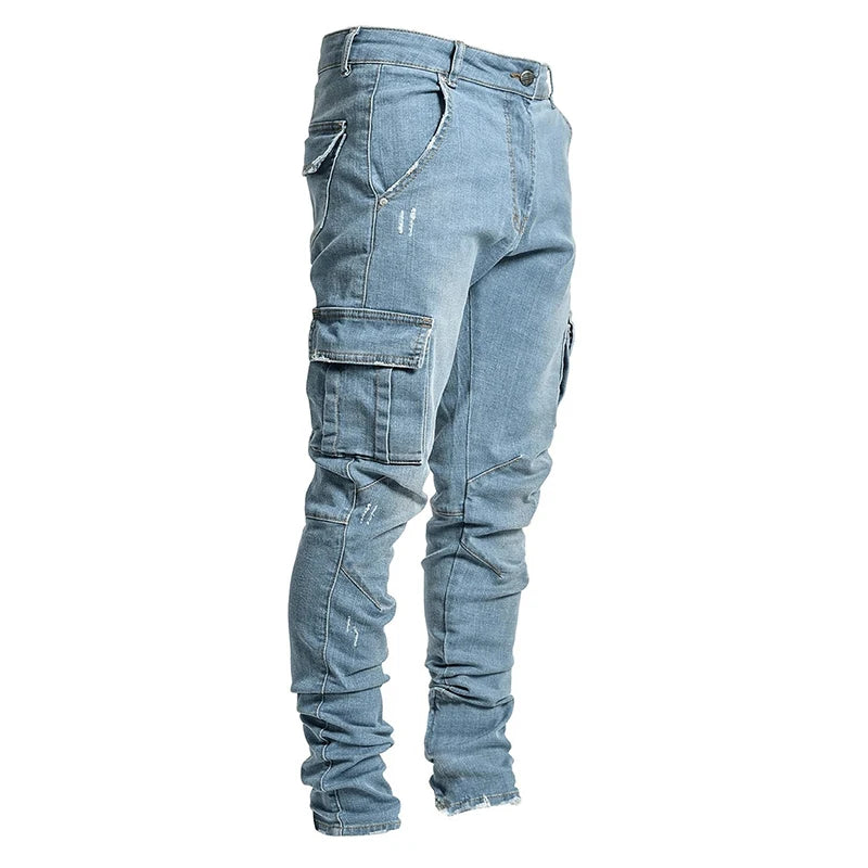 Motorcycle Riding Jeans for Men – Slim Fit Denim with Removable Knee & Hip Pads