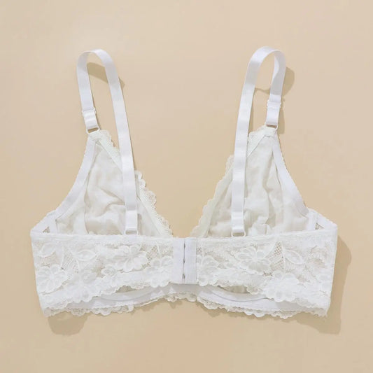 BEAUWEAR Plus Size Floral Lace Underwire Bra – C/D Cups