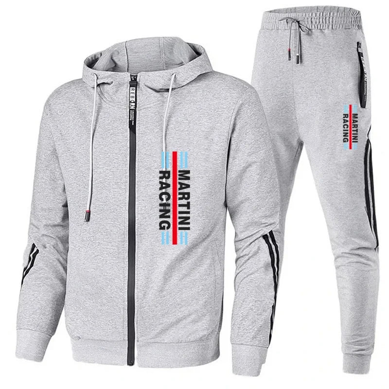 Men's Spring and Autumn Martini Racing Suit Set Sportswear Fashion Casual Spring and Autumn Sweater Pants