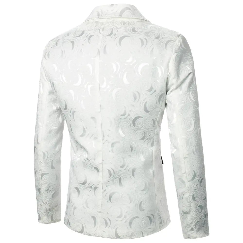 Men's Suit Jacket Floral Texture Luxury Fabric Men's Coat Wedding Dinner Party Daily Wear Stage Performance Men's Coat Blazer