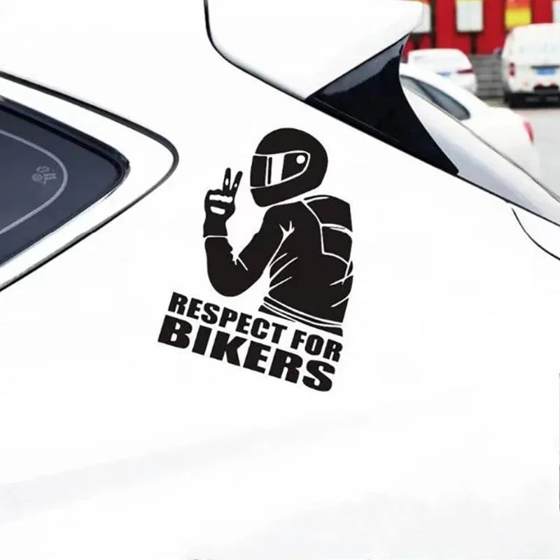 RESPECT FOR BIKERS Car Motorcycle Sticker Laser Reflective Decals Car Body Decorative Vinyl Funny Stickers