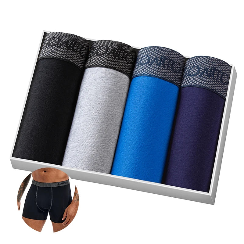 4pcs Set Men Boxer Shorts Soft Boxers for Men's Panties Men’s Underpants Male Cotton Sexy Underwear Boxershorts Family Calecon