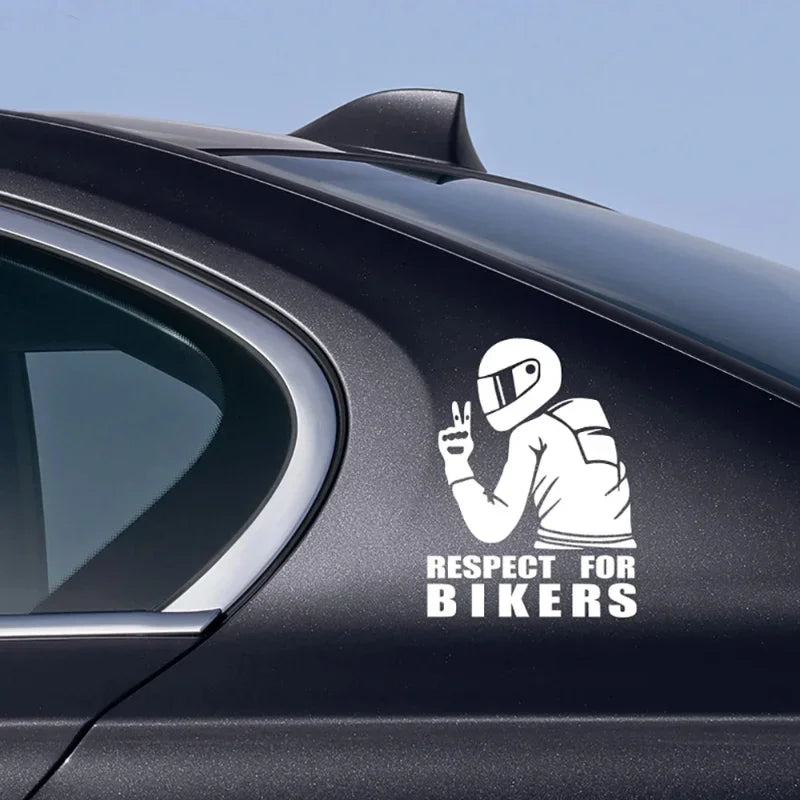 RESPECT FOR BIKERS Car Motorcycle Sticker Laser Reflective Decals Car Body Decorative Vinyl Funny Stickers