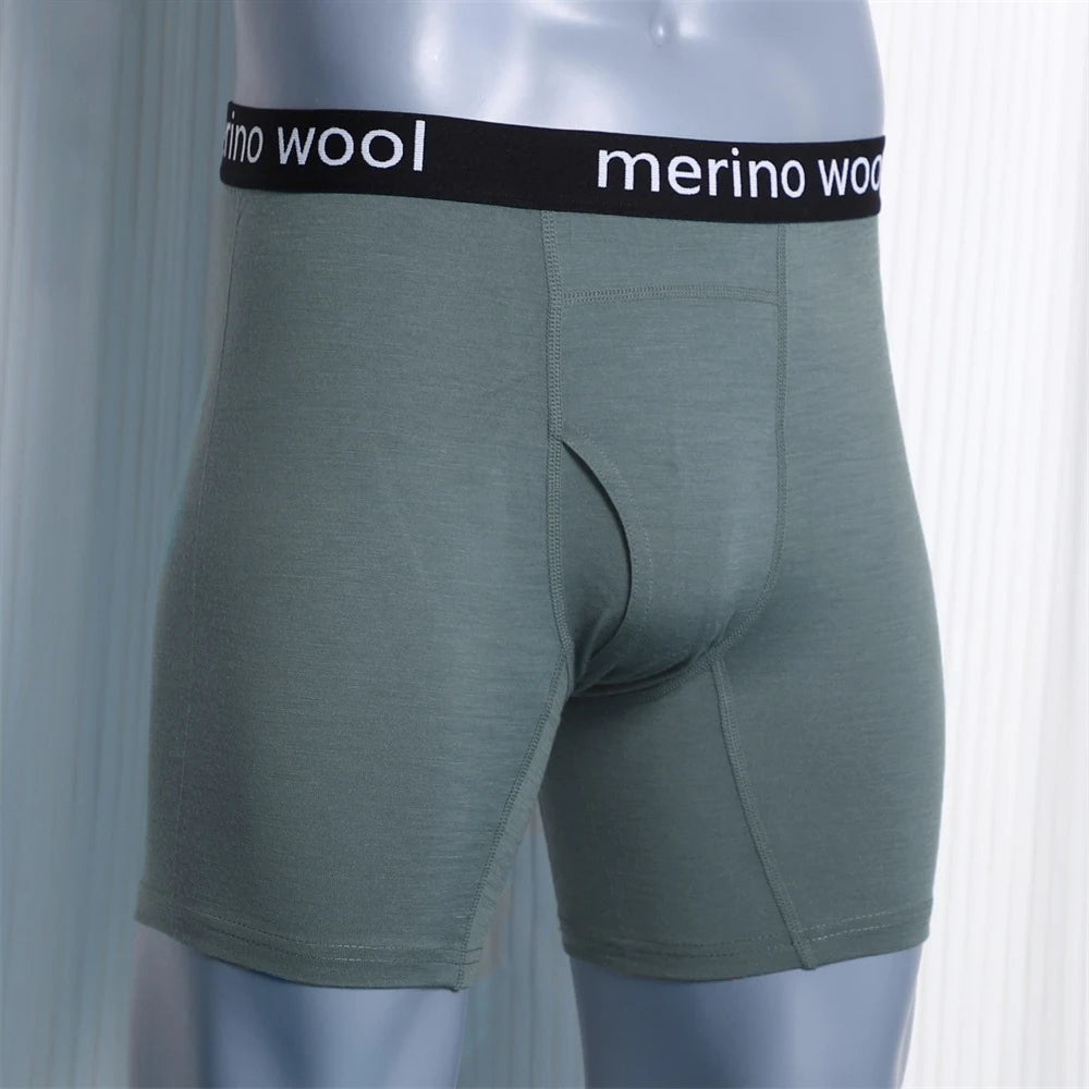 Mens Merino Wool Boxer Briefs Men Underwear 100% Merino Wool Man Merino Boxer Soft Comfy Breathable Moisture Wicking USA Size