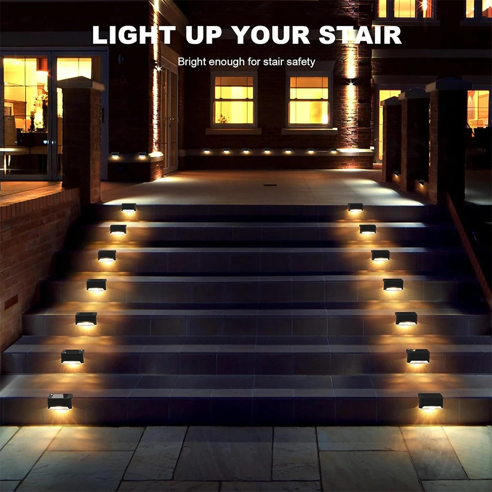 1-20PCS Warm White LED Solar StepLamp Path Stair Outdoor Garden Lights Waterproof Balcony Light Decoration for Patio Fence Light