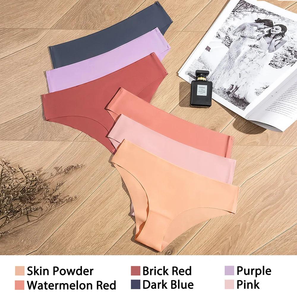 Pcs Seamless Ice Silk Women's Panties Set