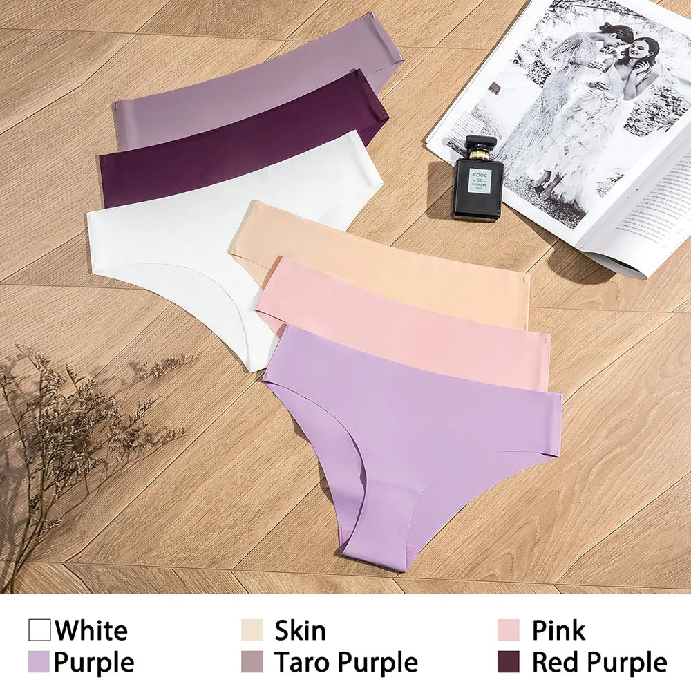 Pcs Seamless Ice Silk Women's Panties Set