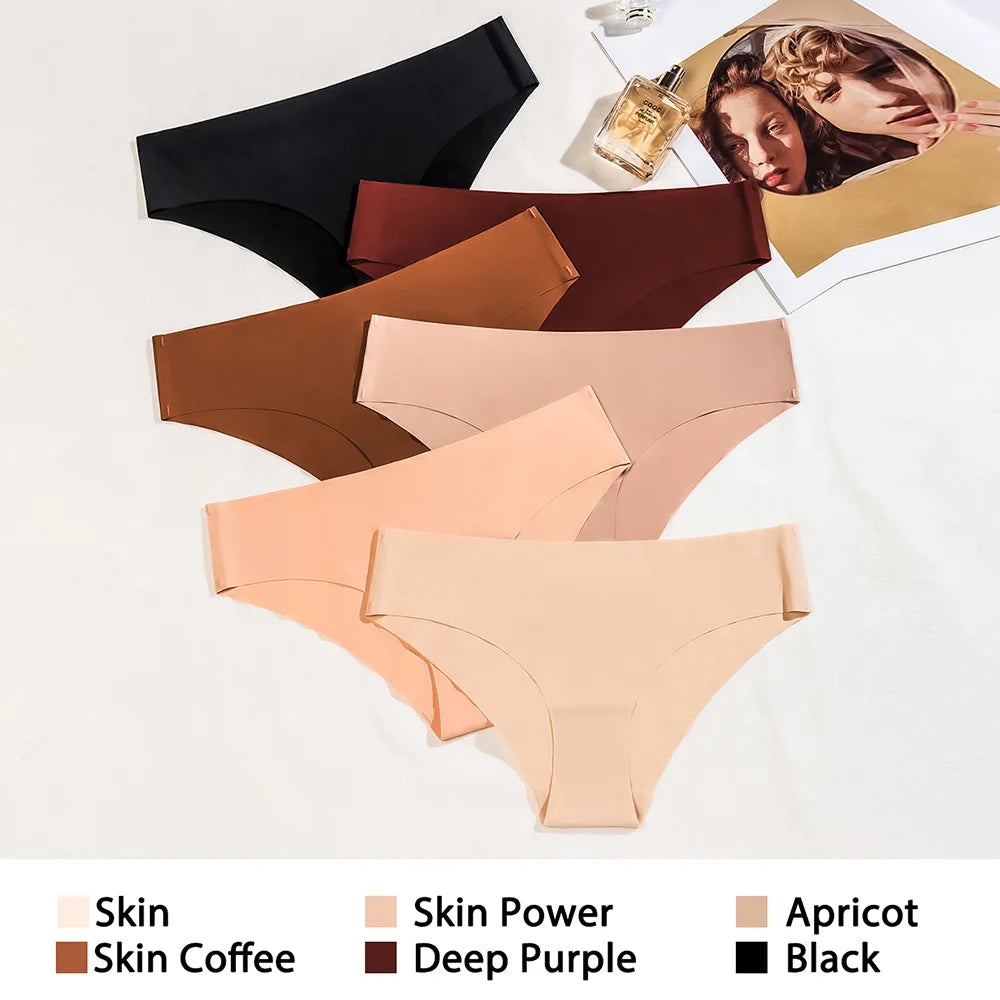 Pcs Seamless Ice Silk Women's Panties Set