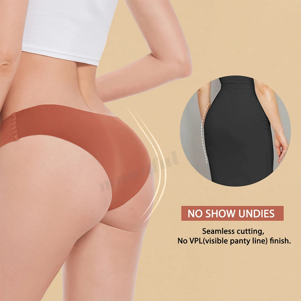 Pcs Seamless Ice Silk Women's Panties Set