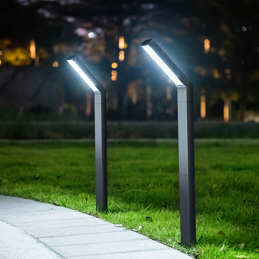 1/2pcs Outdoor Solar Light, R-type Solar Path Light, Adjustable White Light, Warm Light, Neutral Light Suitable For Courtyard, Garden, Lawn, Flower Terrace, Sightseeing Road, Lane Side Decorative Light